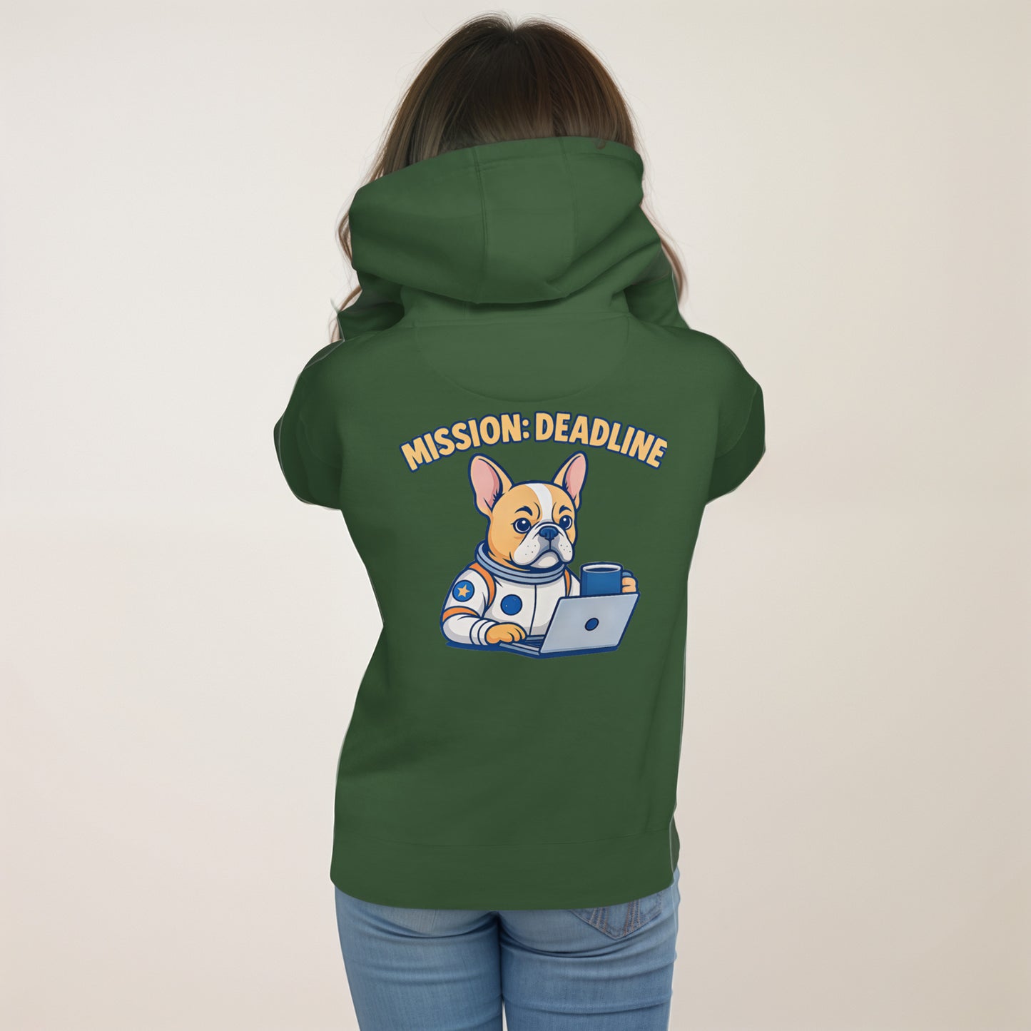 Deadline – Unisex Hoodie mit Astronaut-Frenchie
