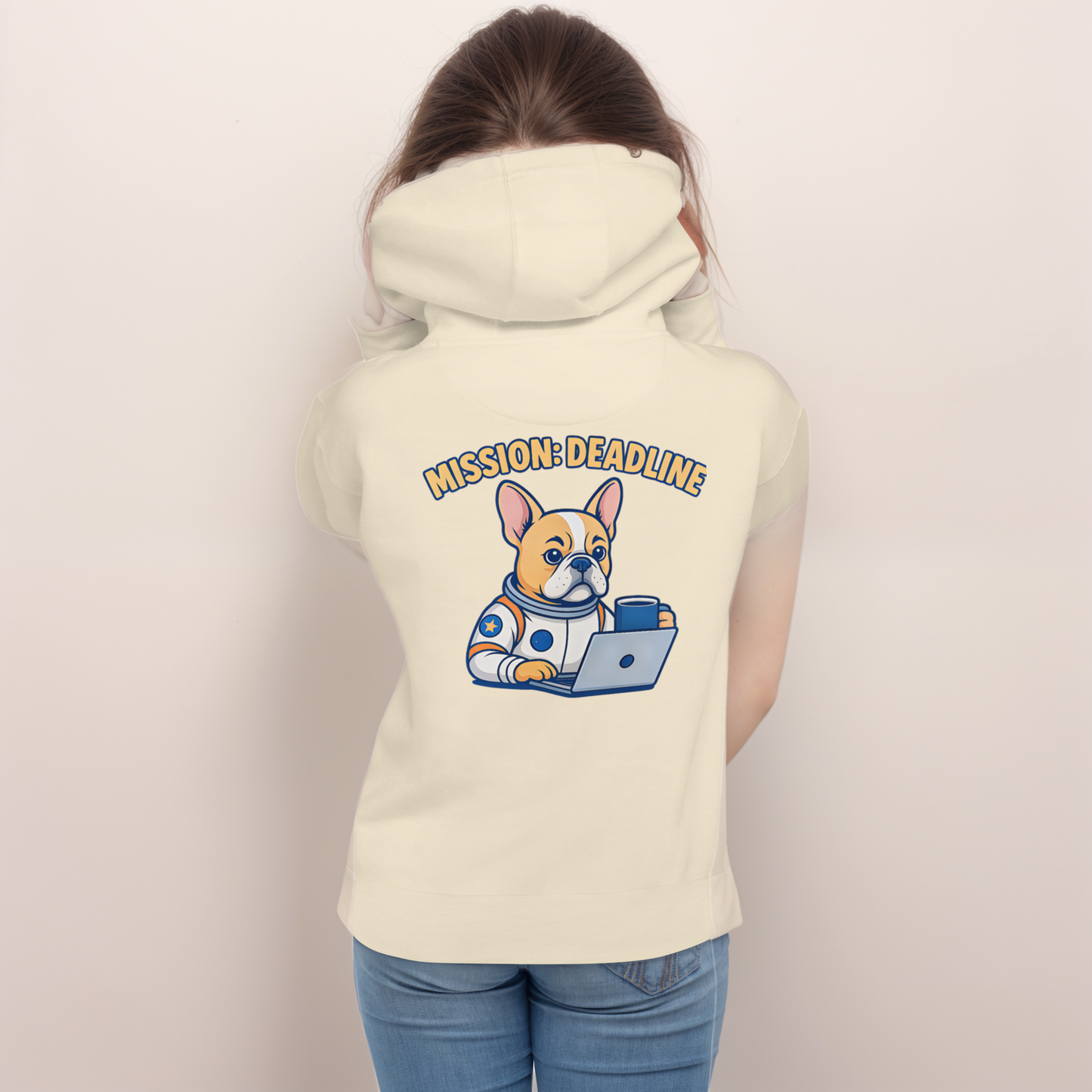 Mission: Deadline – Unisex Hoodie mit Astronaut-Frenchie