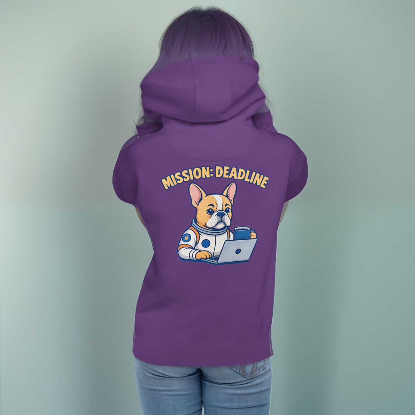 Deadline – Unisex Hoodie mit Astronaut-Frenchie
