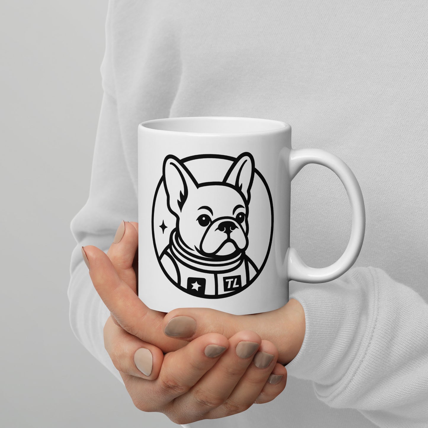 Mission: Deadline – Keramiktasse mit Astronaut-Frenchie