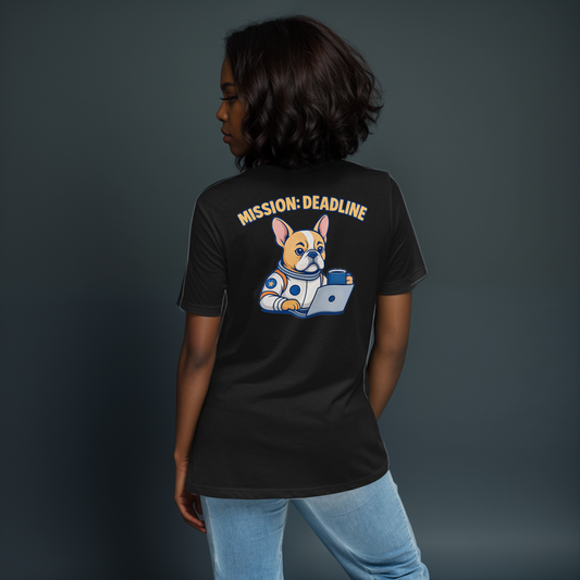 Mission: Deadline – Women’s Relaxed Fit T-Shirt mit Astronaut-Frenchie